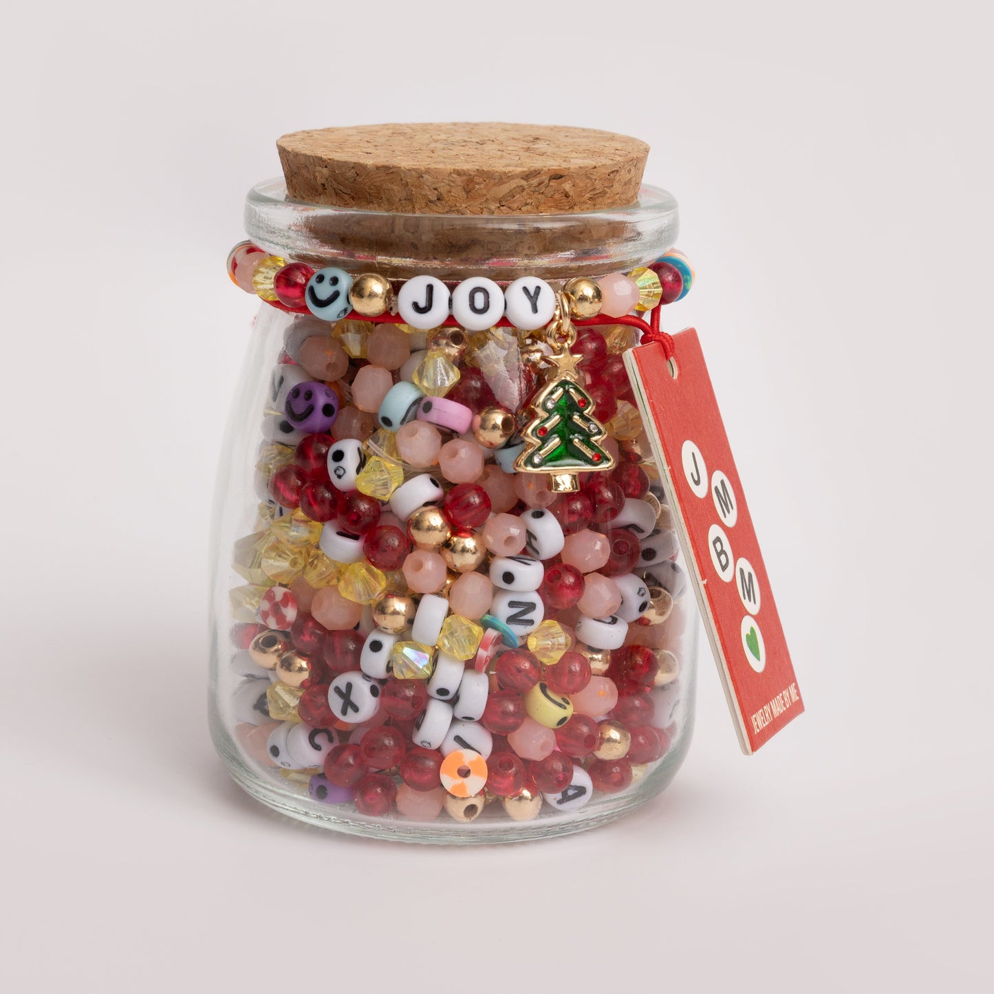 Christmas Joy to the World Nostalgic Colors Letter Bead DIY Jar