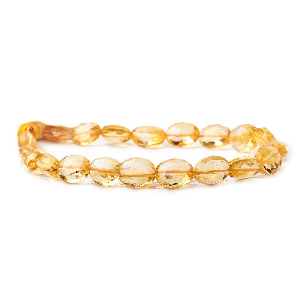 10mm Citrine Straight Drilled Faceted Oval Beads, 8 inch