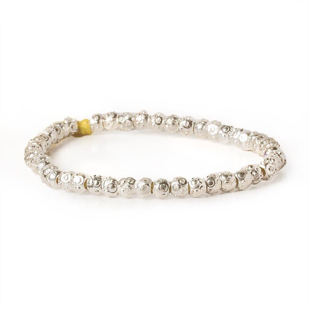5mm Sterling Silver Plated Brass Circle Round Beads, 8 inch