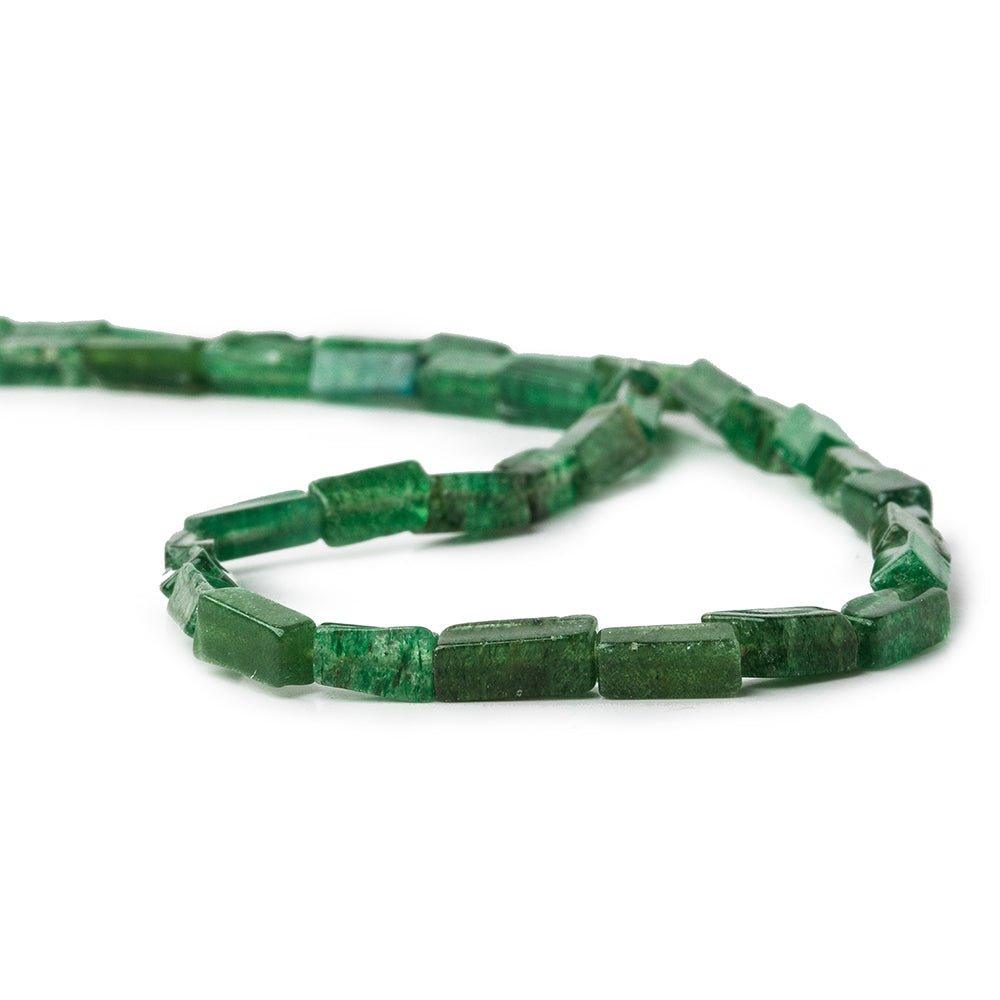 8mm Forest Green Aventurine Plain Rectangle Beads, 14 inch