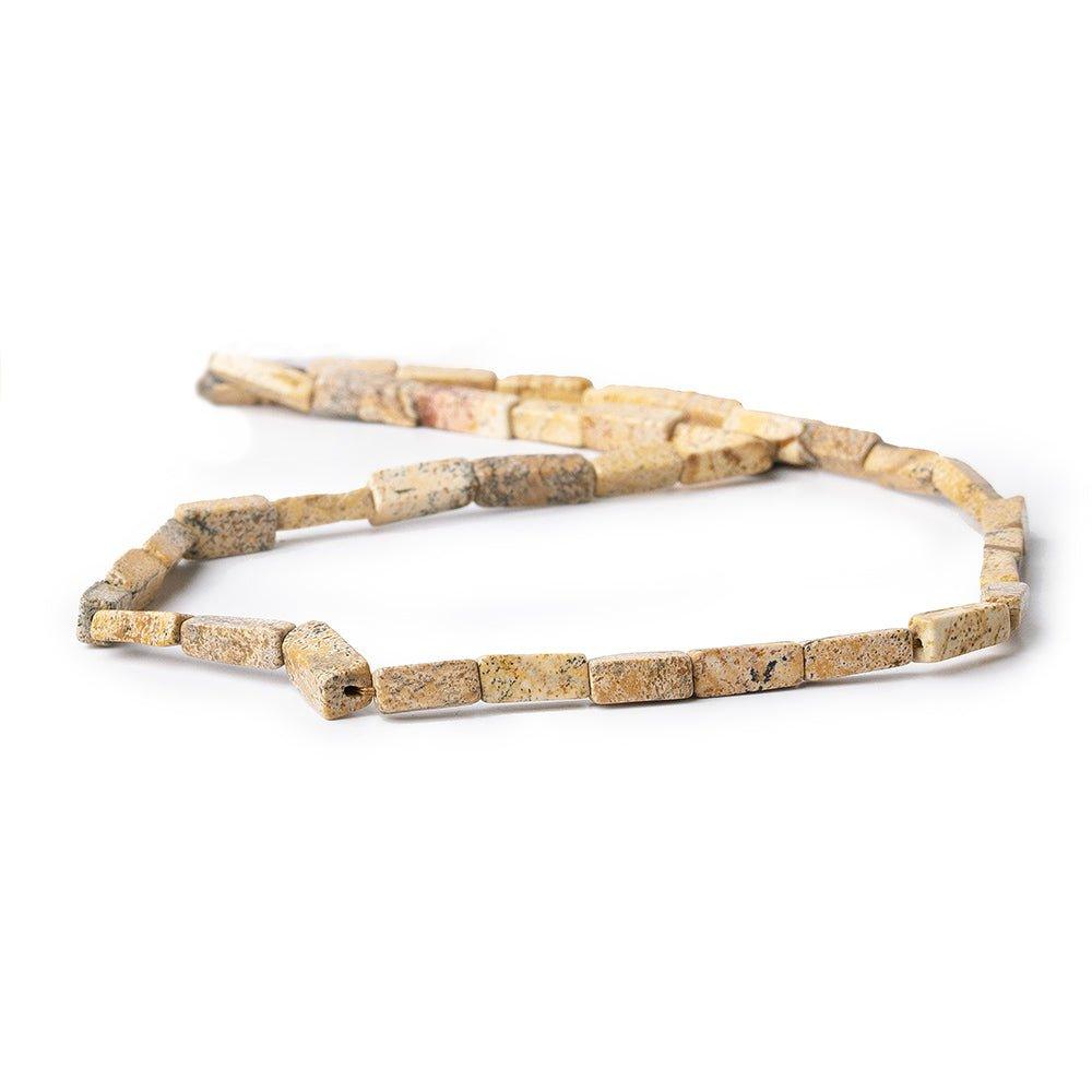 10x3mm Picture Jasper Hand cut Plain Rectangle Beads, 14 inch