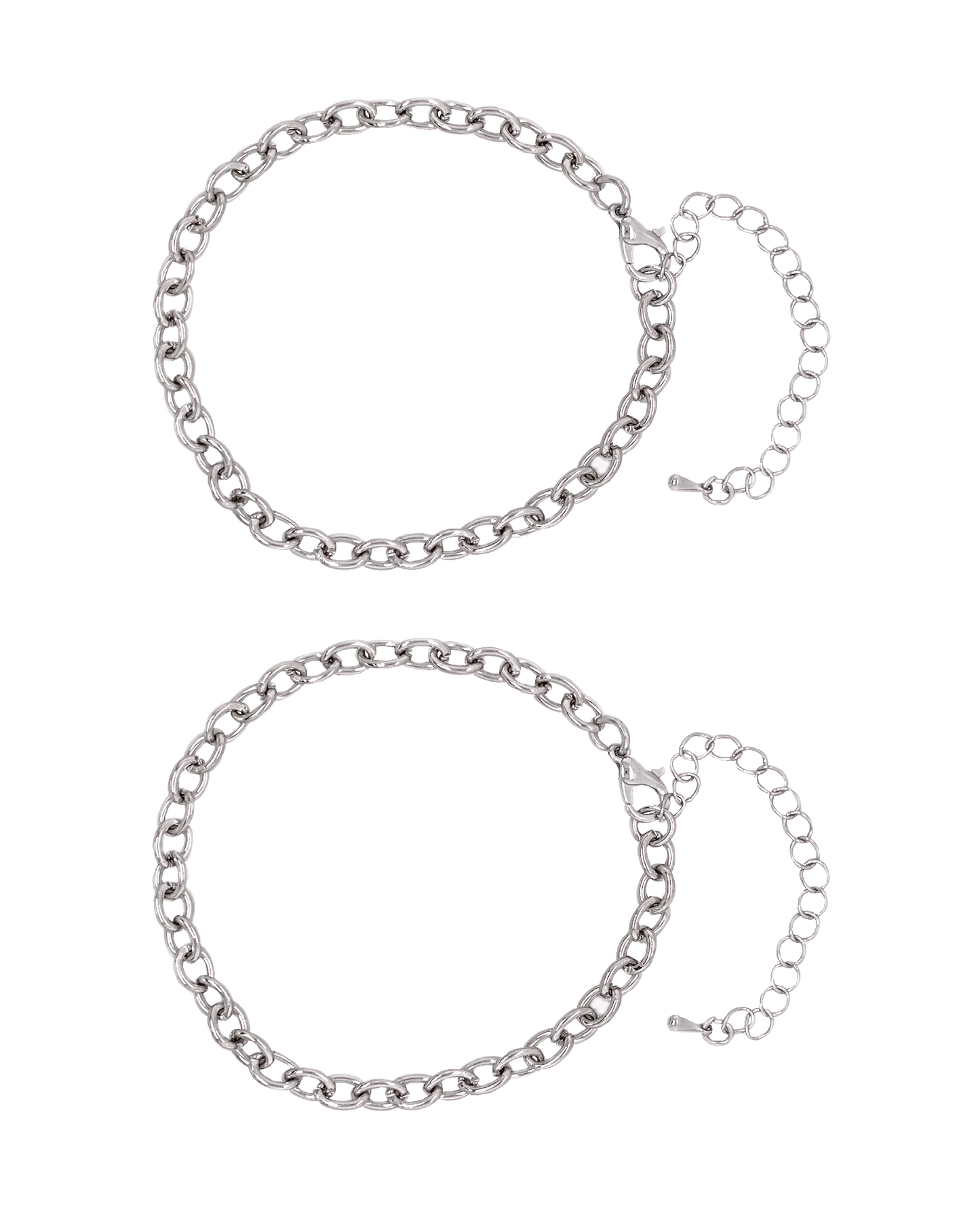 Charm Bracelets, Silver 2pc