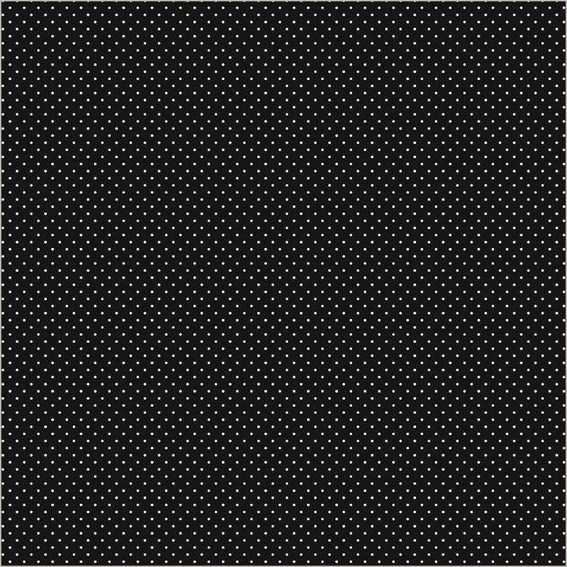 Black Verona Dots Cotton 44/45 Fabric Per Yard