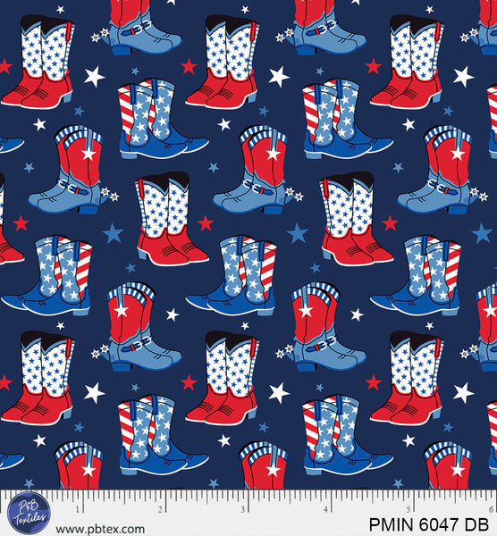 Dark Blue Patriotic Minis PMIN-6047-DB Cotton 44/45 Fabric Per Yard