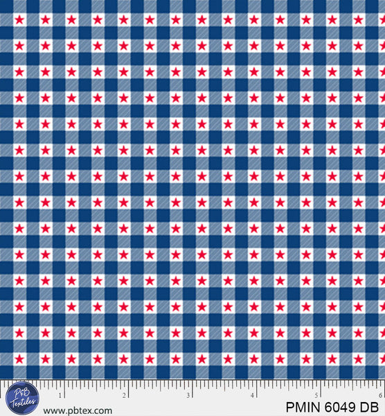 Dark Blue Patriotic Minis PMIN-6049-DB Cotton 44/45 Fabric Per Yard