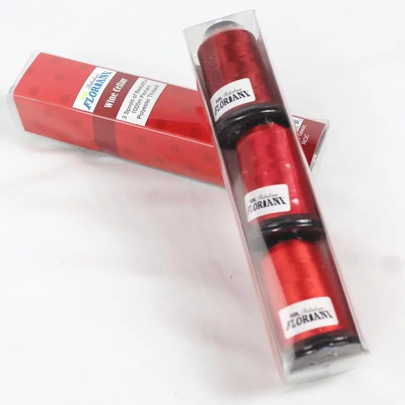 Floriani Thread 3 SPOOL SET - WINE CELLAR RED