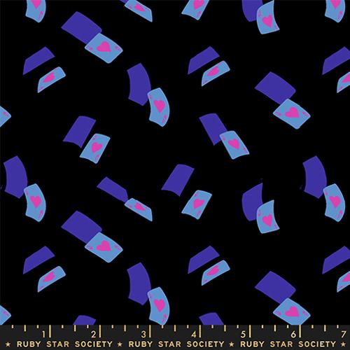 Hello Alice Black Falling Aces Cotton 43"/44" Fabric Per Yard