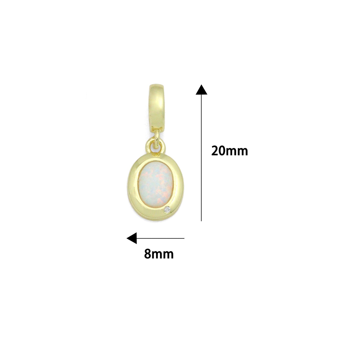 Opal oval Charm Pendant, Sku#LK1284
