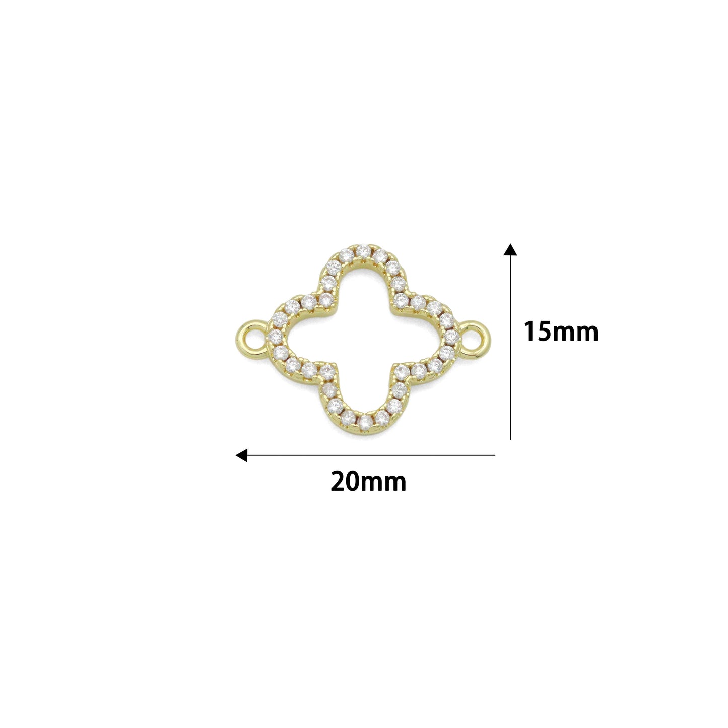CZ Pave Gold Flower Coonector charm, Sku#Y1062