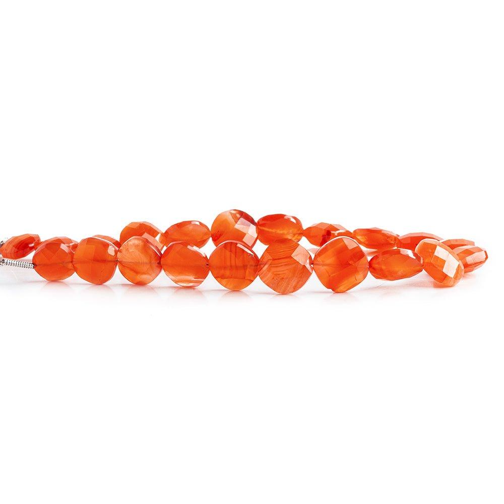 Carnelian Faceted Squares 8 inch 15 beads