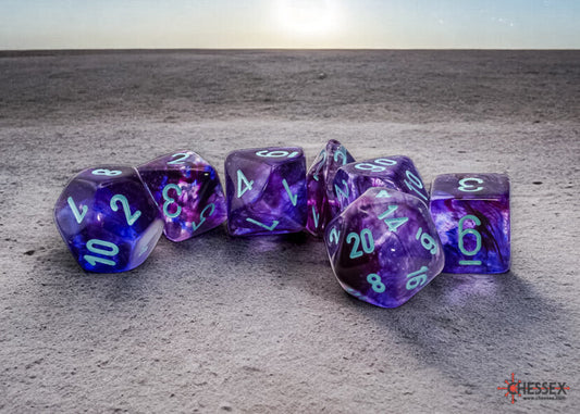 Nebula Mega-hedral Nocturnal/turquoise Luminary  7-Die Set