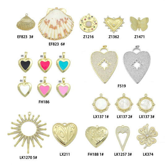 MIXED Detachable Center Pendant for Scarf & charm bar necklace, EFC-3