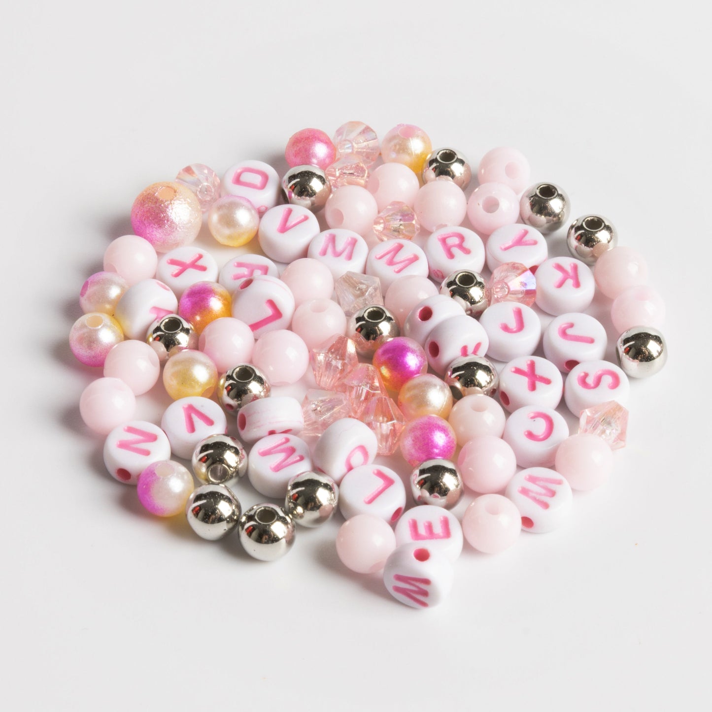 Skull Shaped Jar Gold Skull Charm Pink and White Letter Beads DIY Jar