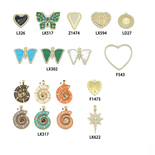 MIXED Detachable Center Pendant for Scarf & charm bar necklace, EFC-2