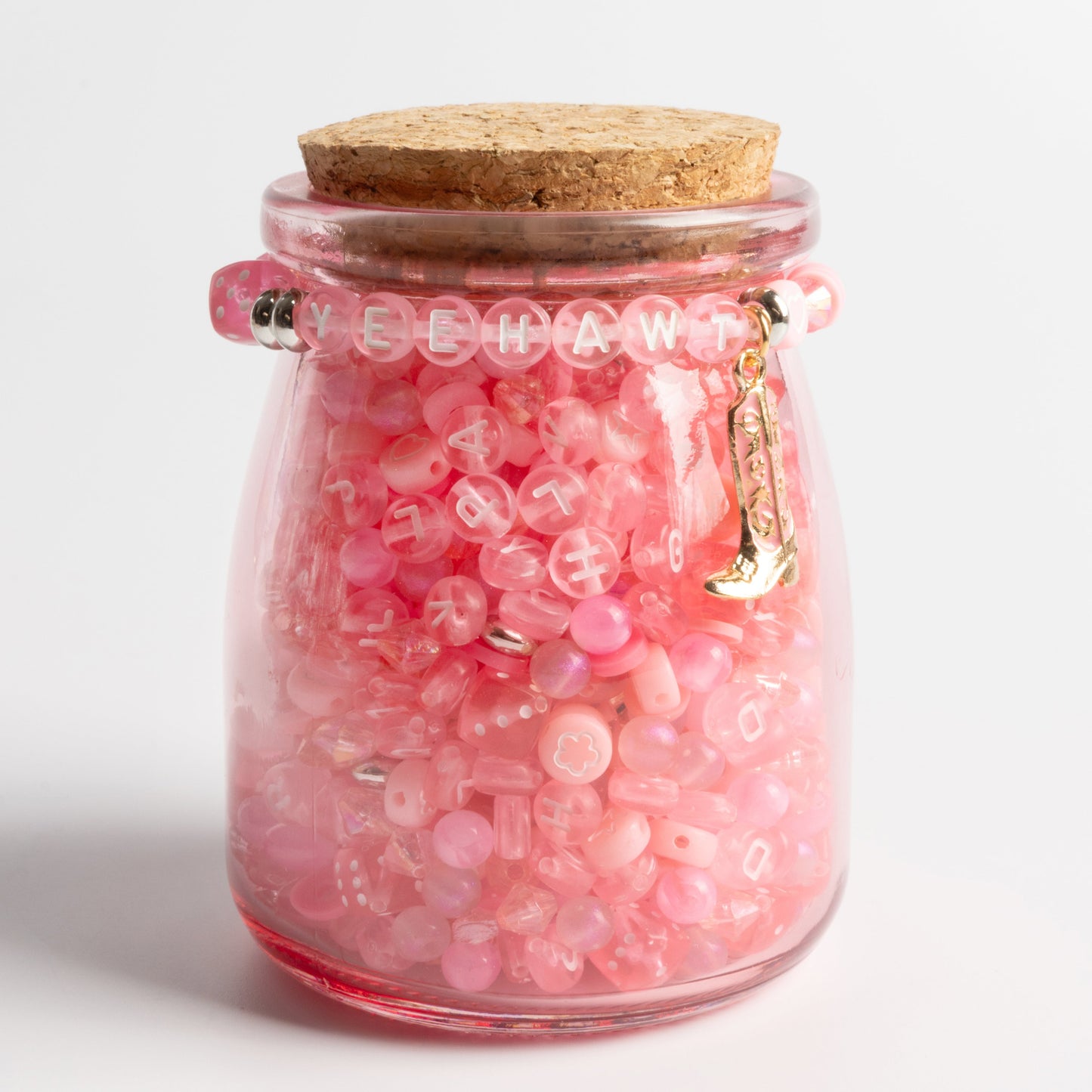 Yeehawt Western Cowgirl Boot Charm Pink Letter Beads Lucky Dice Beads DIY Jar