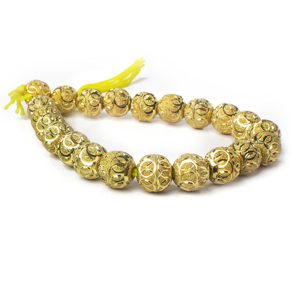 10mm Brass Circle Cut Stardust Rounds 8 inch 21 beads