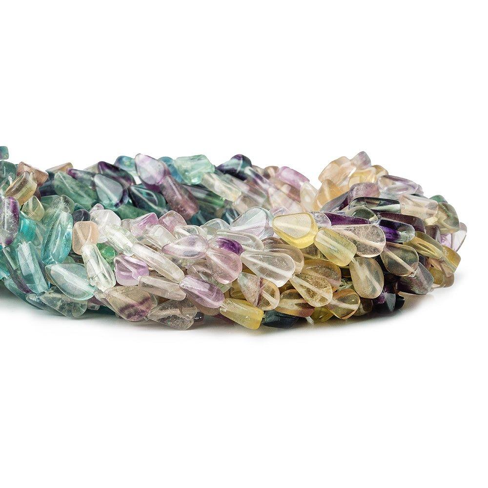 10mm Multi Fluorite Plain Pear Beads, 14 inch