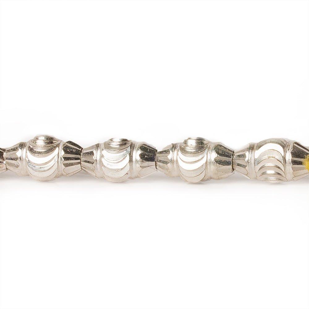 10mm Sterling Silver Plated Brass BiCone Beads, 8 inch
