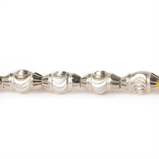 10mm Sterling Silver Plated Brass BiCone Beads, 8 inch