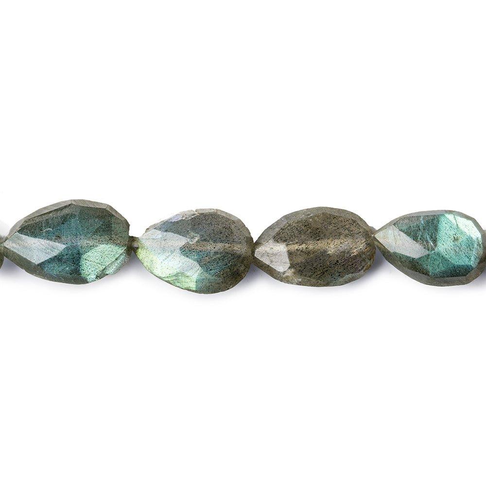 11x7-13x8mm Labradorite Straight Drill Faceted Pears 14 inch 26 beads