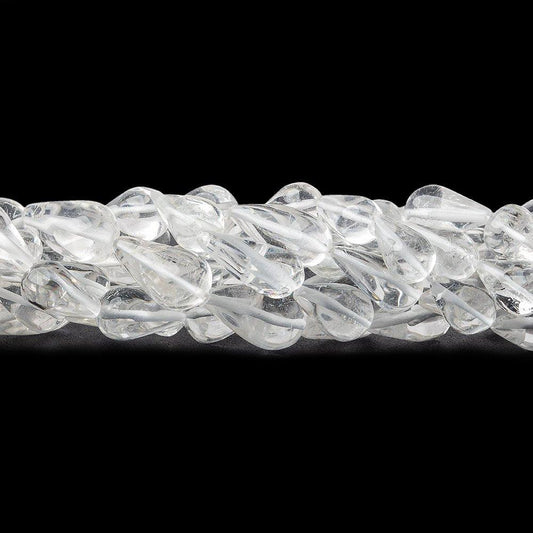 15mm Crystal Quartz Plain Straight Drilled Teardrop Beads, 15 inch