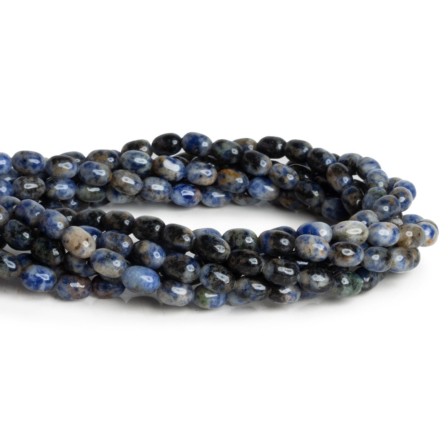 9x8mm Sodalite Rice Beads 15 inch 45 beads