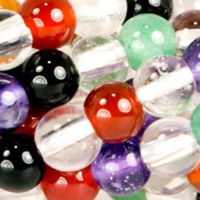 4mm Multi Gemstone Plain Round Beads, 15 inch