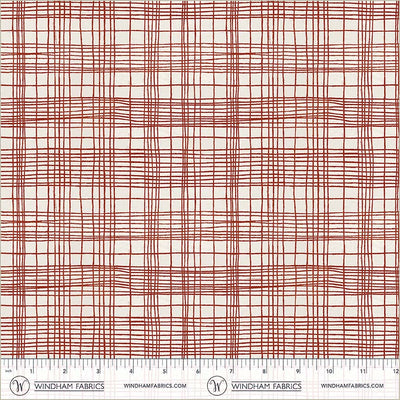 String Theory Plaid Pomegranate Cotton 43/44 Fabric Per Yard