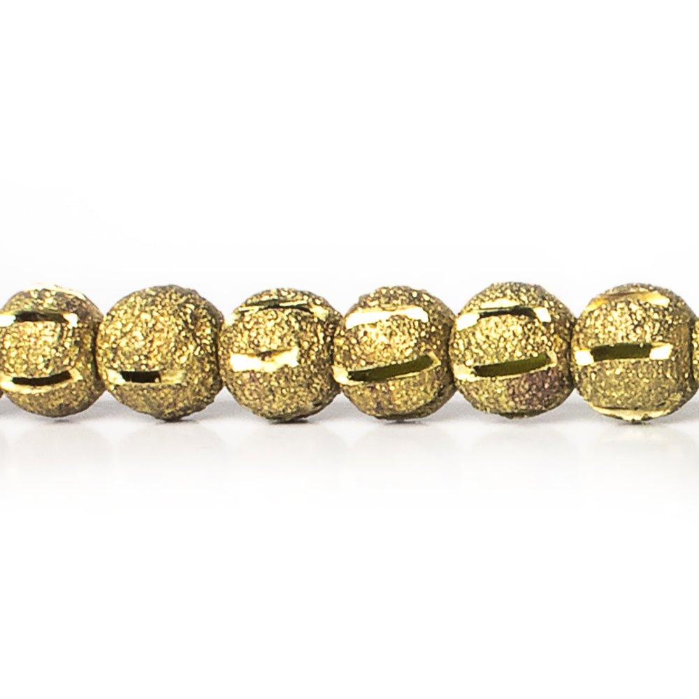 6mm Brass Stripe Stardust Rounds 8 inch 35 beads