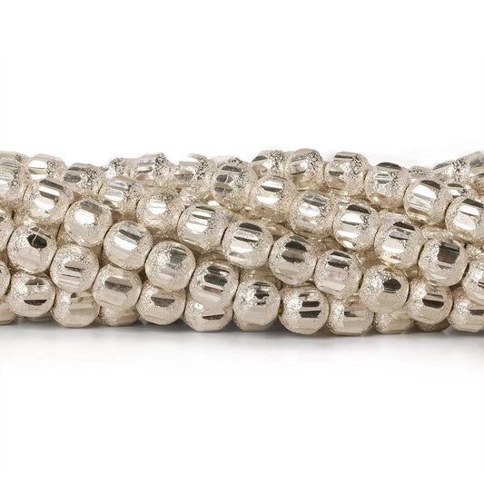 5mm Sterling Silver Plated Brass Stardust Rounds 8 inch 42 beads
