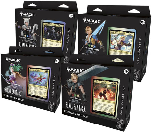 FINAL FANTASY Commander Deck Display - Sealed case of all 4 decks