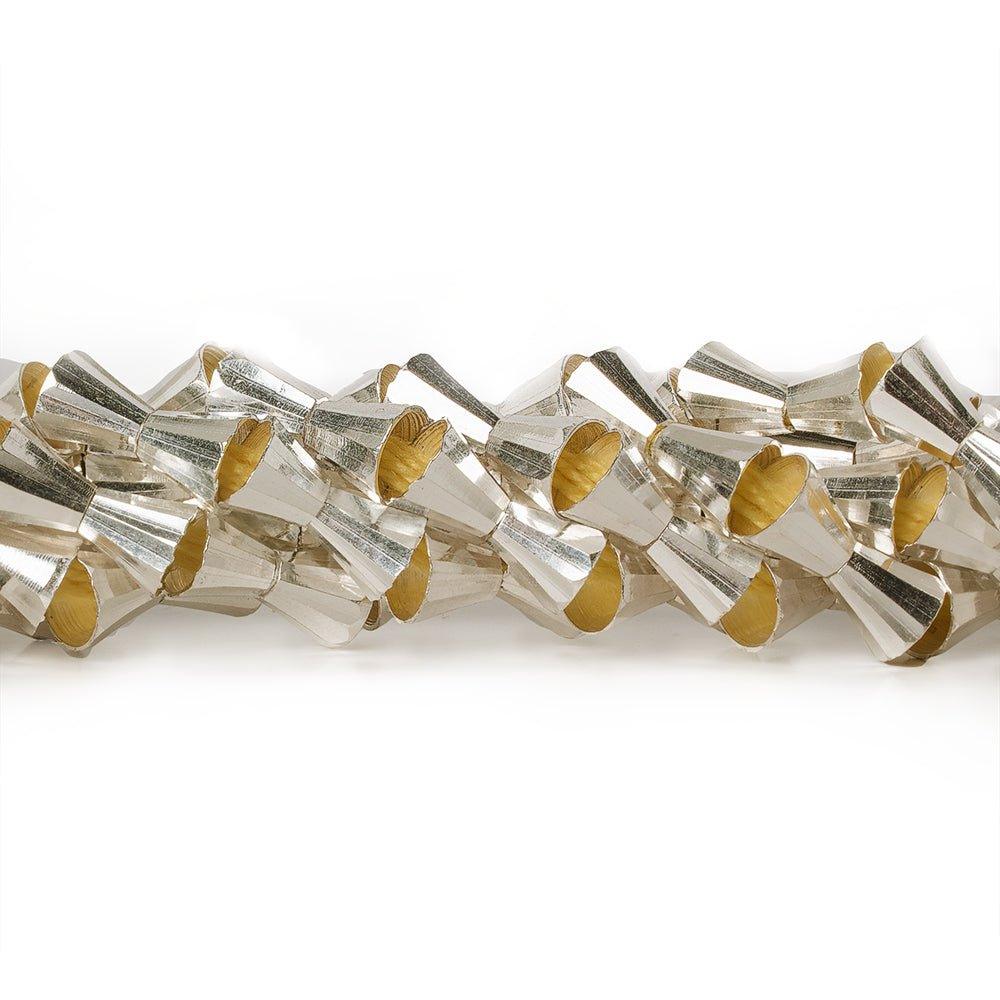 6mm Sterling Silver Plated Brass Faceted Cone Beads, 8 inch