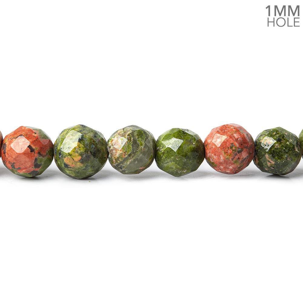 6mm Unakite Faceted Round Beads, 14 inch