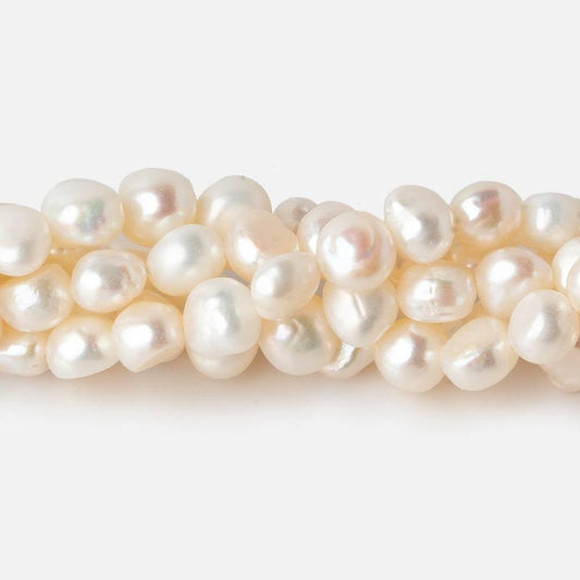 6x5-8x7mm Off White Baroque Freshwater Pearl 16 inch 64 pcs
