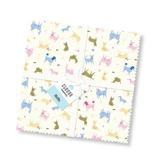 Playful Dogs 10x10 Squares - 42 Pieces