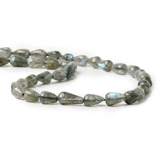 7x4-10x5mm Labradorite Plain Straight Drilled Teardrop Beads 14 inch 34 pieces