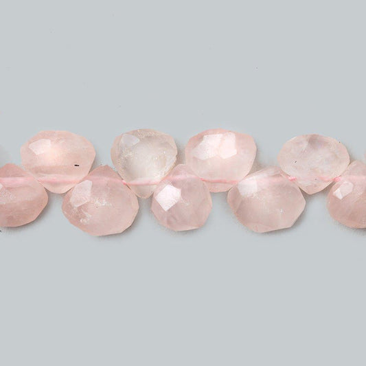 8mm Rose Quartz Faceted Heart Beads, 14 inch
