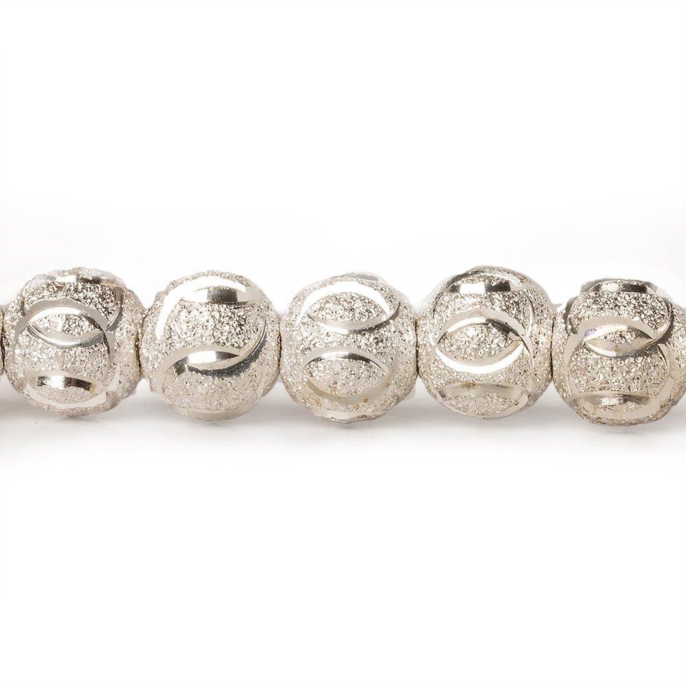 8mm Sterling Silver Plated Brass Circle Stardust Rounds 8 inch 27 beads