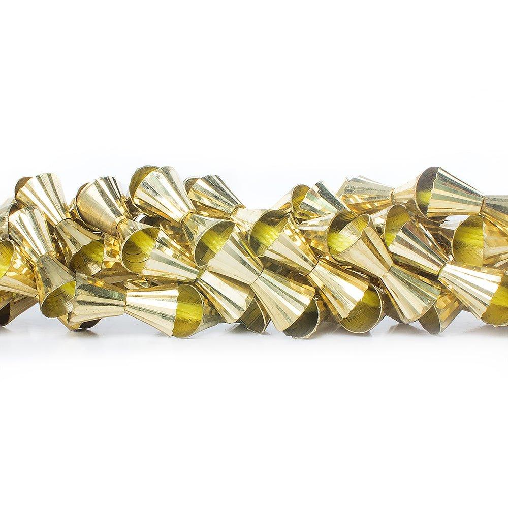 8mm Brass Fluted Cones 8 inch 26 beads