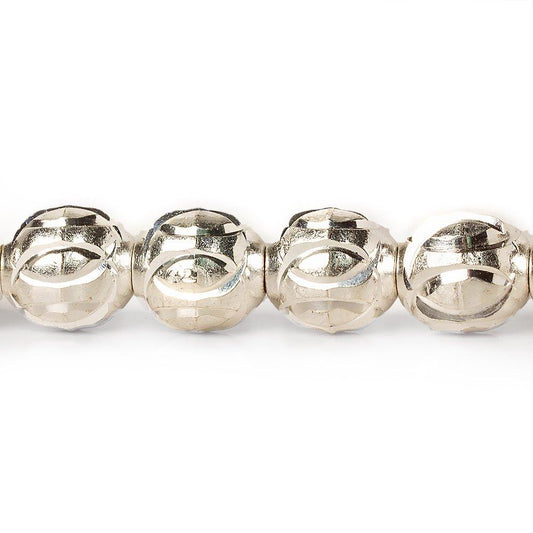 9x8mm Sterling Silver Plated Brass Circle Cut Ovals 8 inch 21 beads