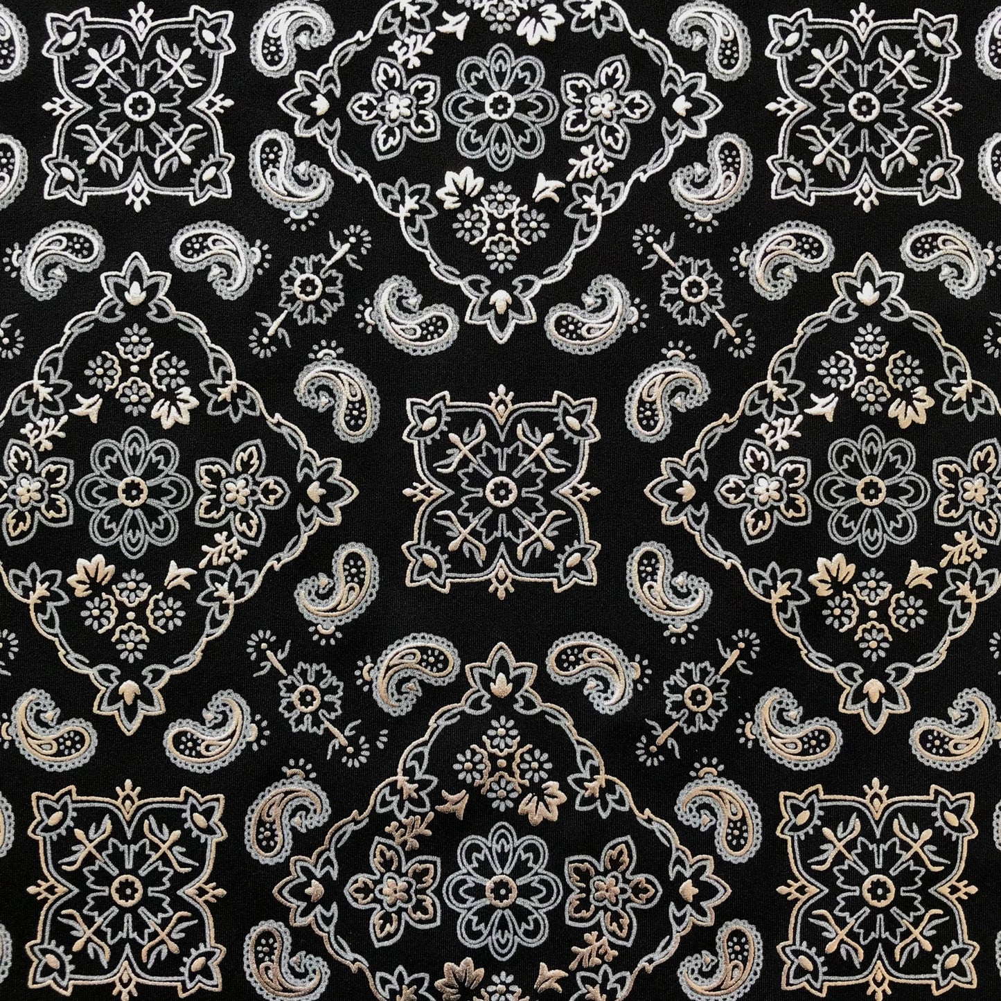 Bandana Foil Printed Spandex Fabric | Blue Moon Fabrics
