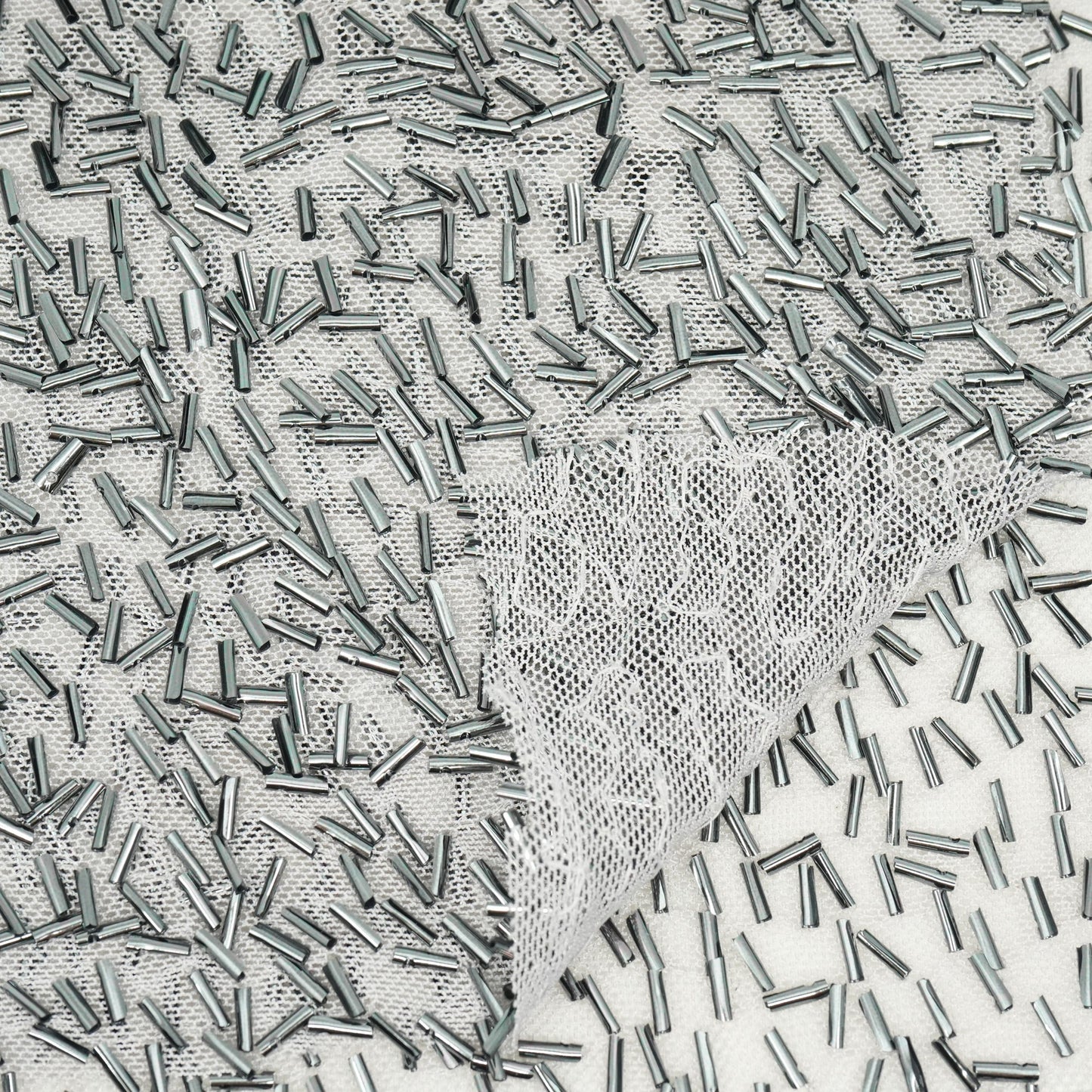 Dazzle Beaded Stretch Mesh Fabric | Blue Moon Fabrics