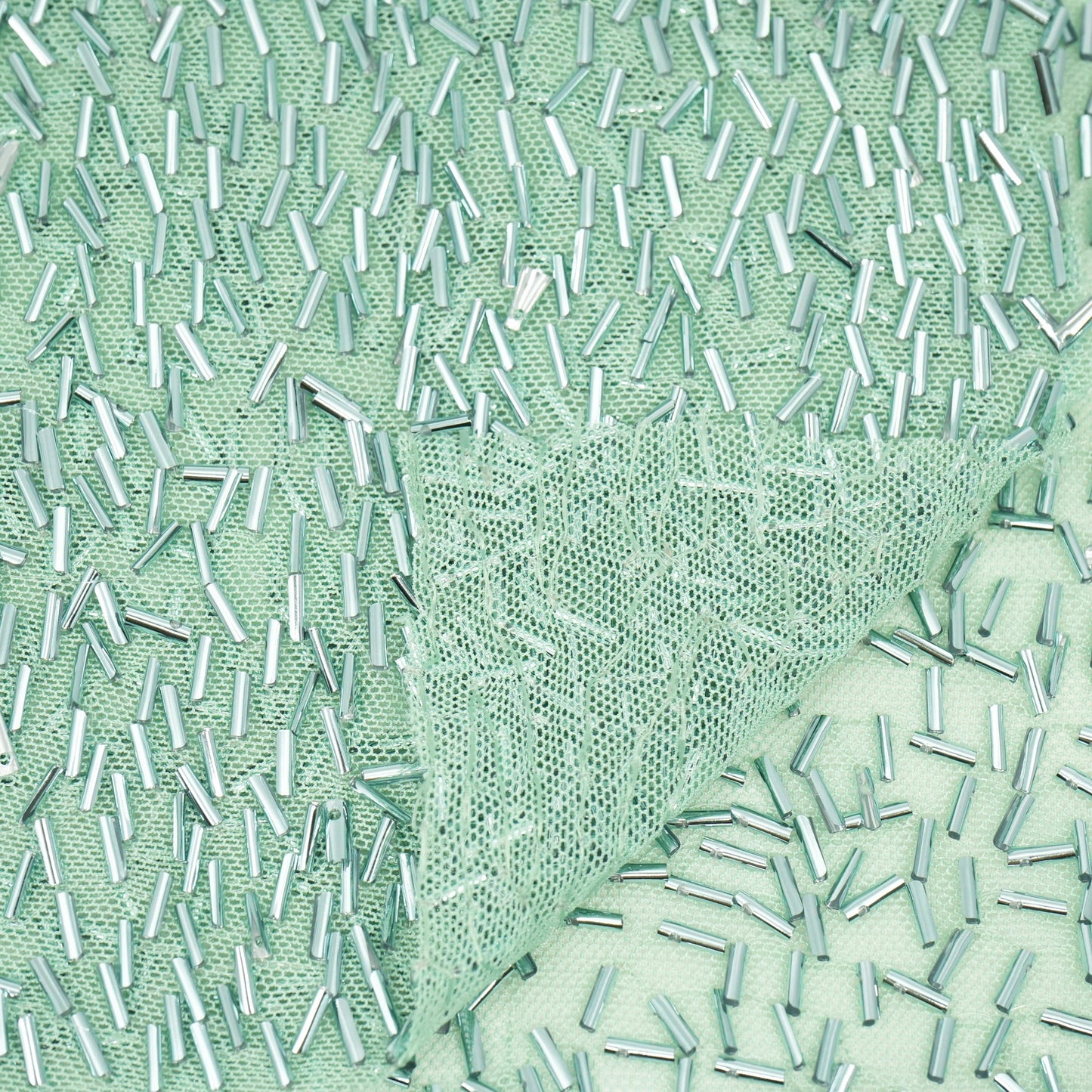 Dazzle Beaded Stretch Mesh Fabric | Blue Moon Fabrics