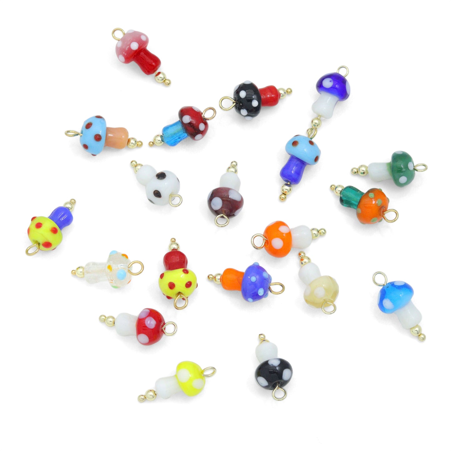 Colorful  Ceramic Mushroom charm For Necklace Bracelet Jewelry Making Supply, Sku#EF821