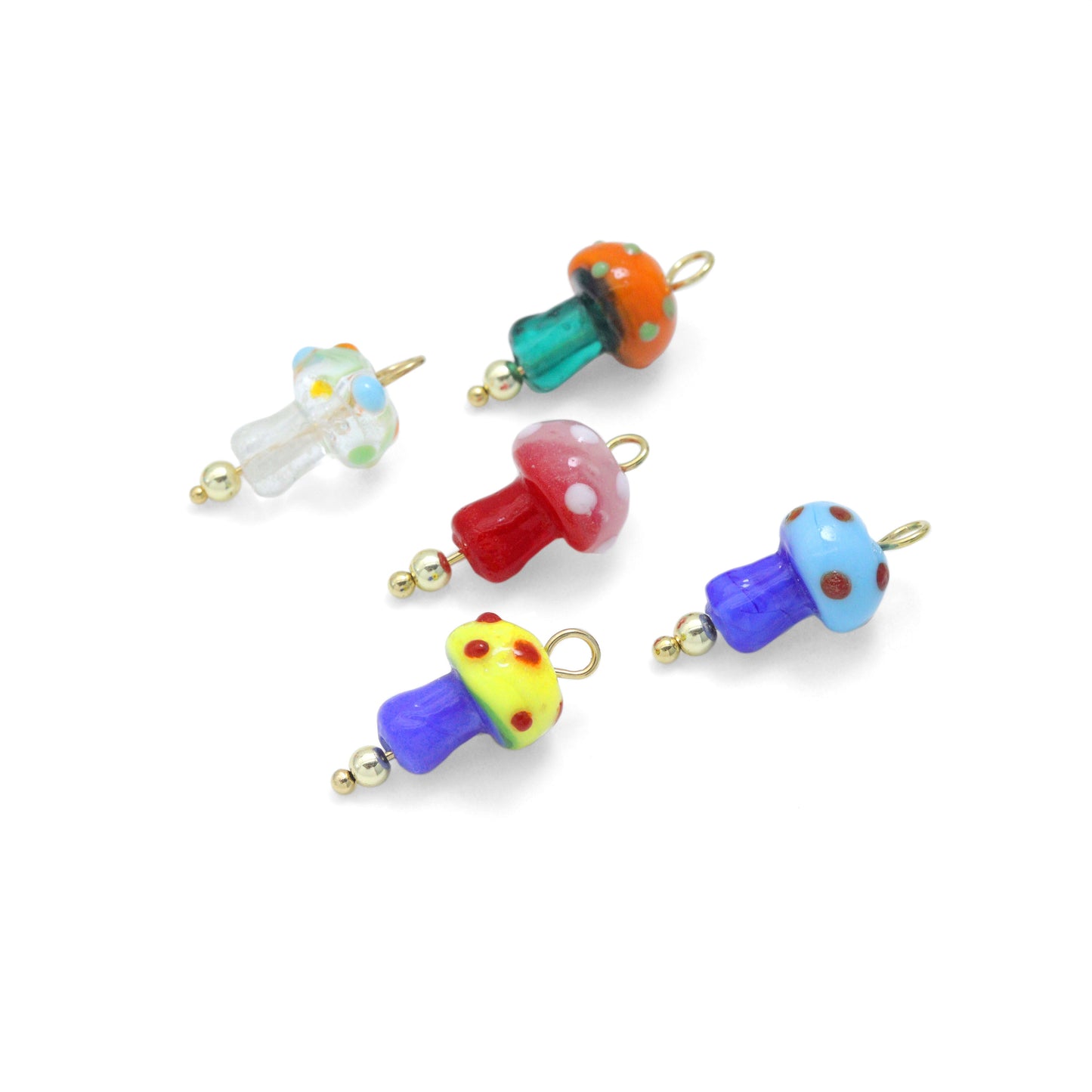 Colorful  Ceramic Mushroom charm For Necklace Bracelet Jewelry Making Supply, Sku#EF821