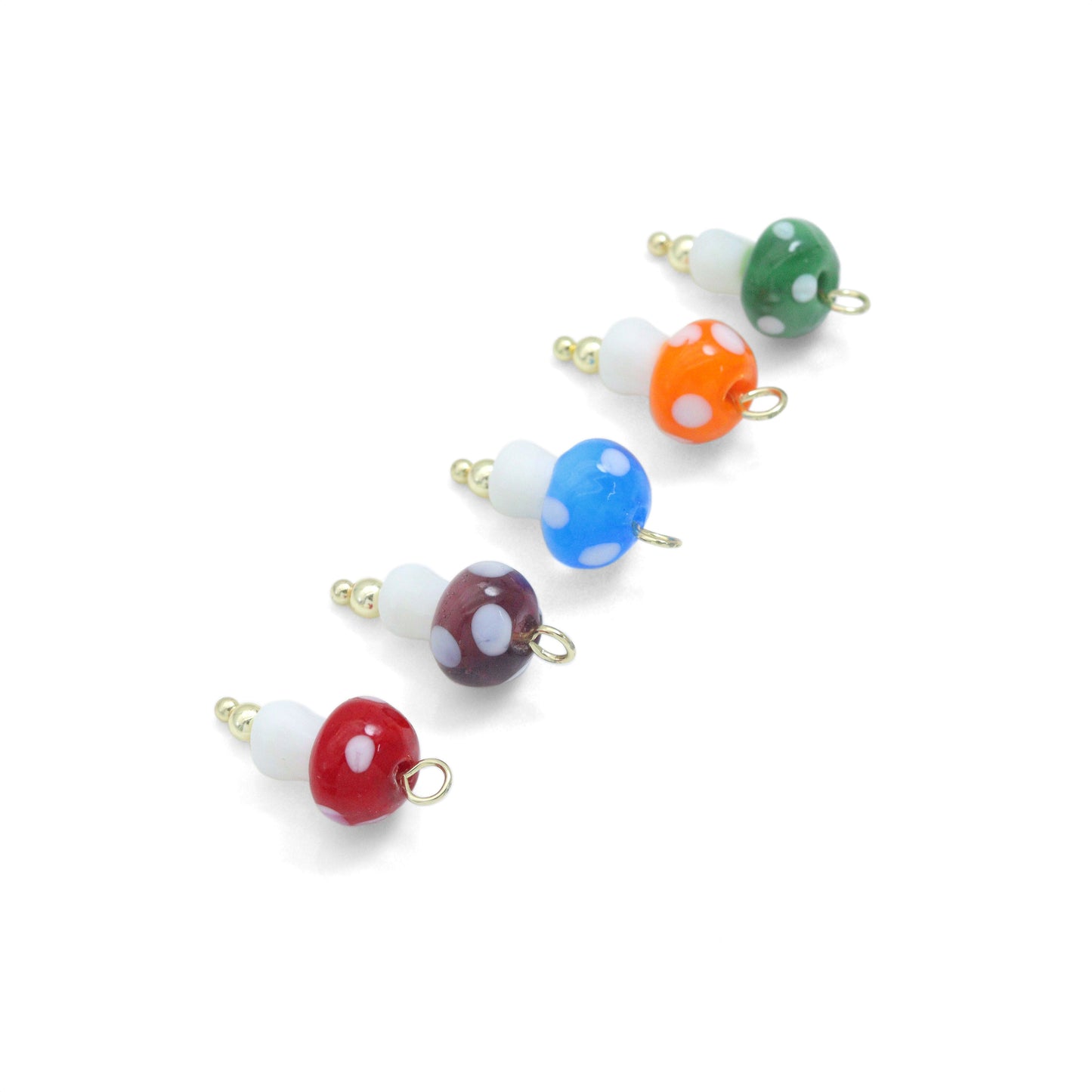 Colorful  Ceramic Mushroom charm For Necklace Bracelet Jewelry Making Supply, Sku#EF821