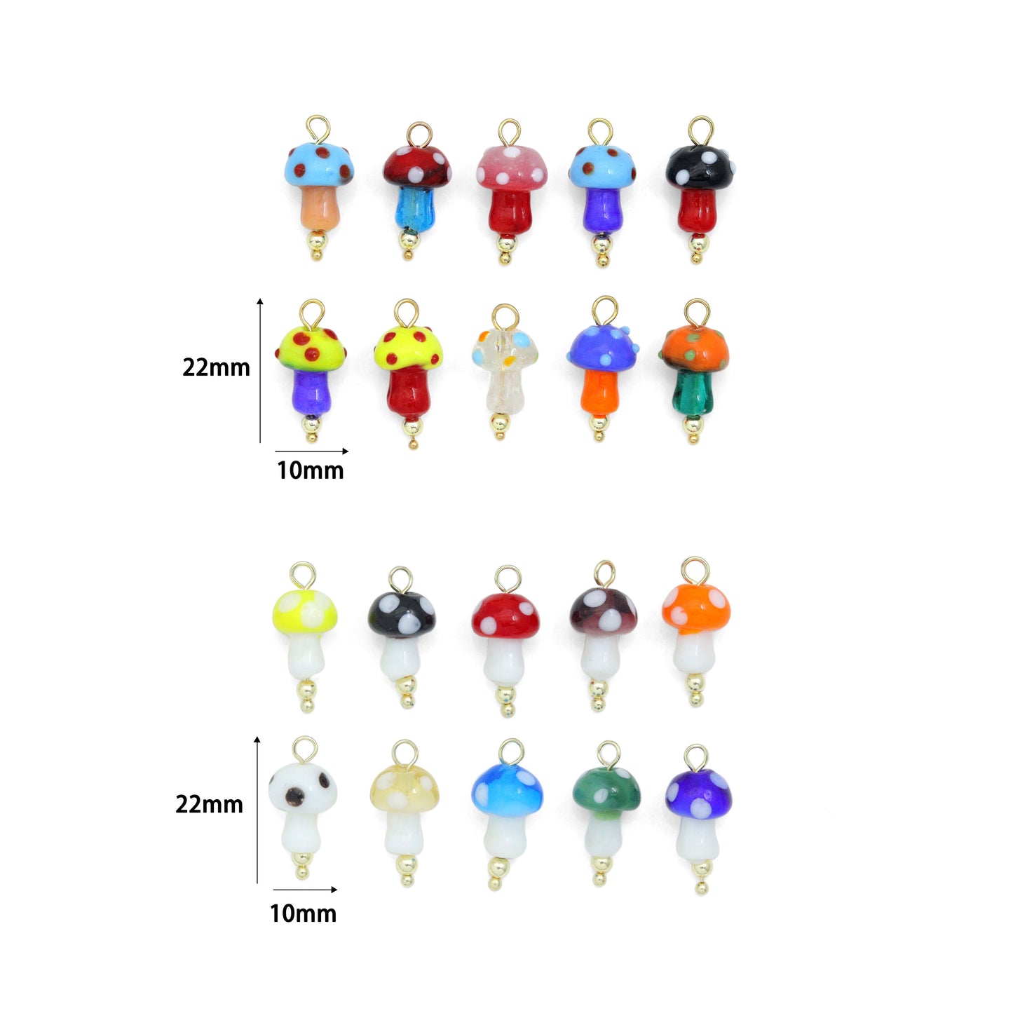 Colorful  Ceramic Mushroom charm For Necklace Bracelet Jewelry Making Supply, Sku#EF821
