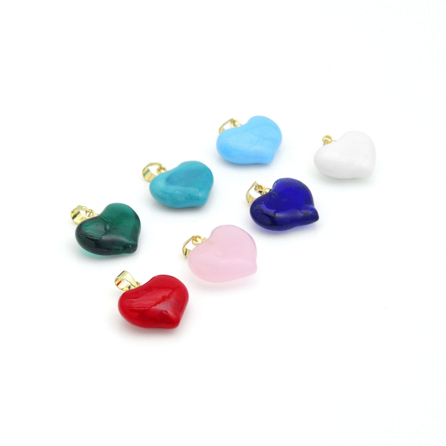 Crystal Stone Heart Pedant For Necklace Bracelet Jewelry Making Supply, Stone Heart Charm, Sku#EF829