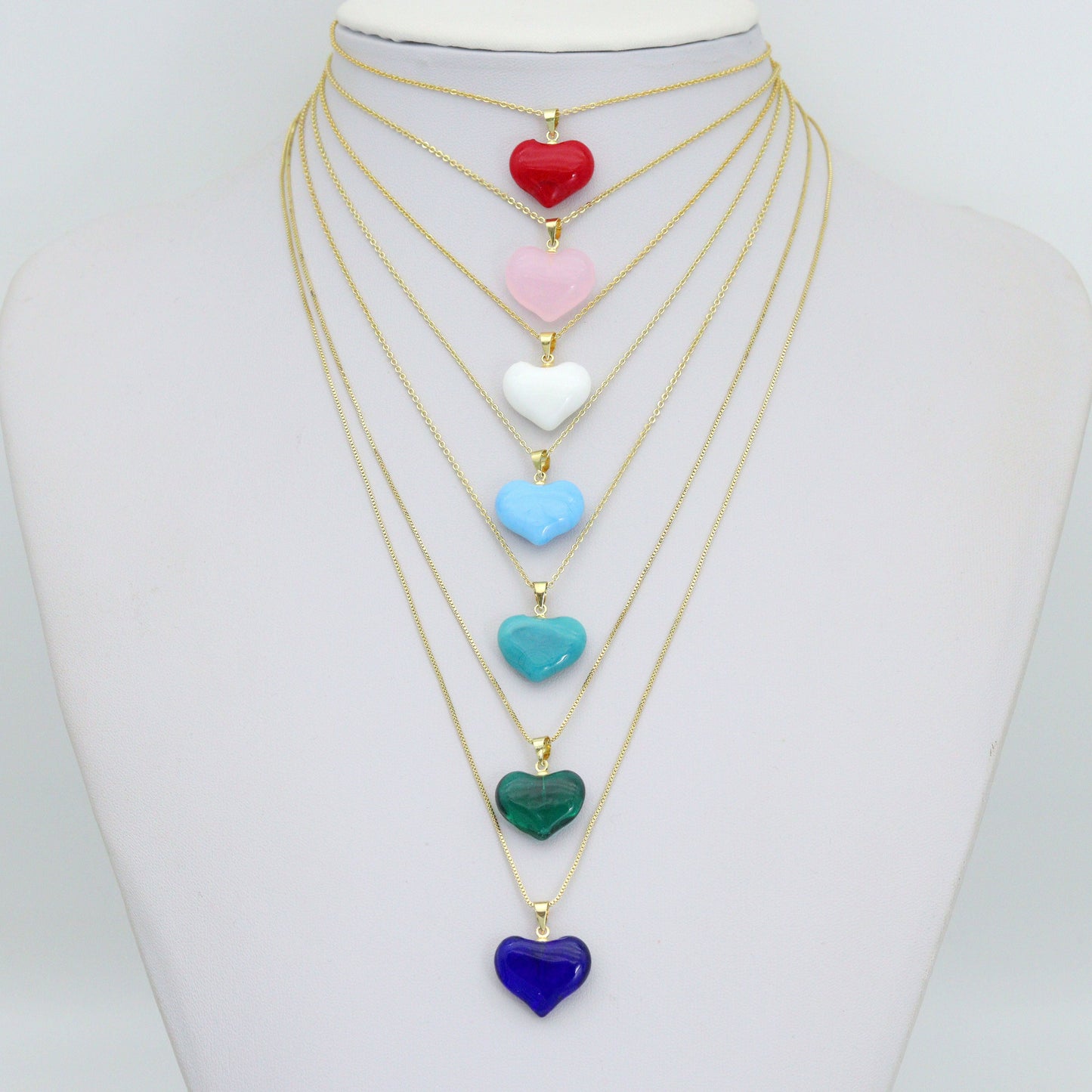 Crystal Stone Heart Pedant For Necklace Bracelet Jewelry Making Supply, Stone Heart Charm, Sku#EF829