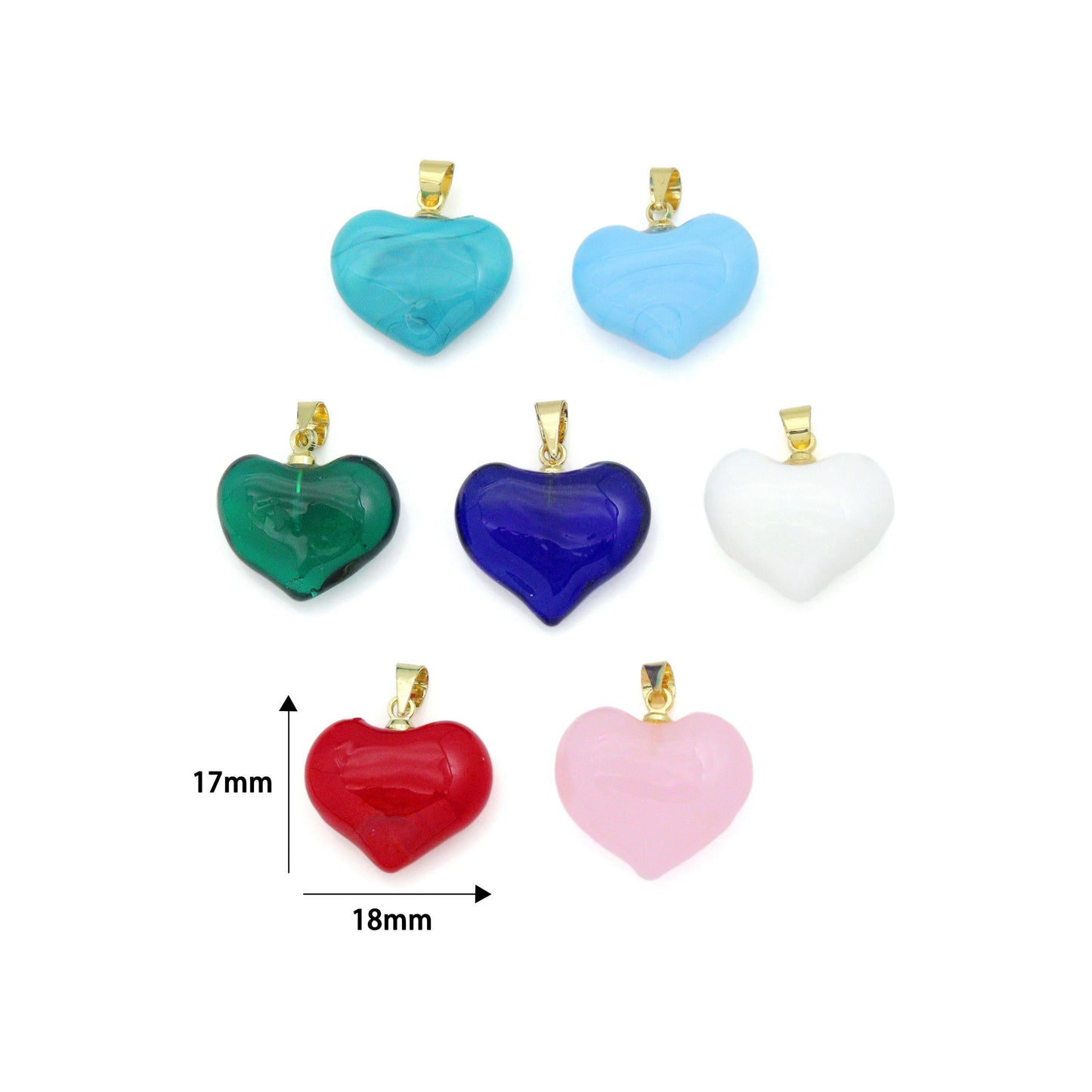 Crystal Stone Heart Pedant For Necklace Bracelet Jewelry Making Supply, Stone Heart Charm, Sku#EF829